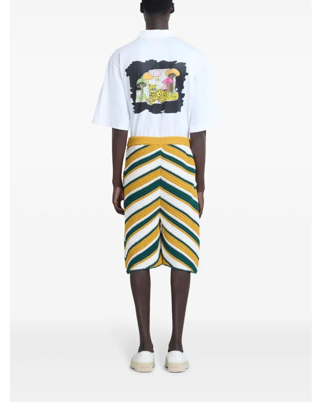 Marni Yellow Crochet-Knit Shorts for men