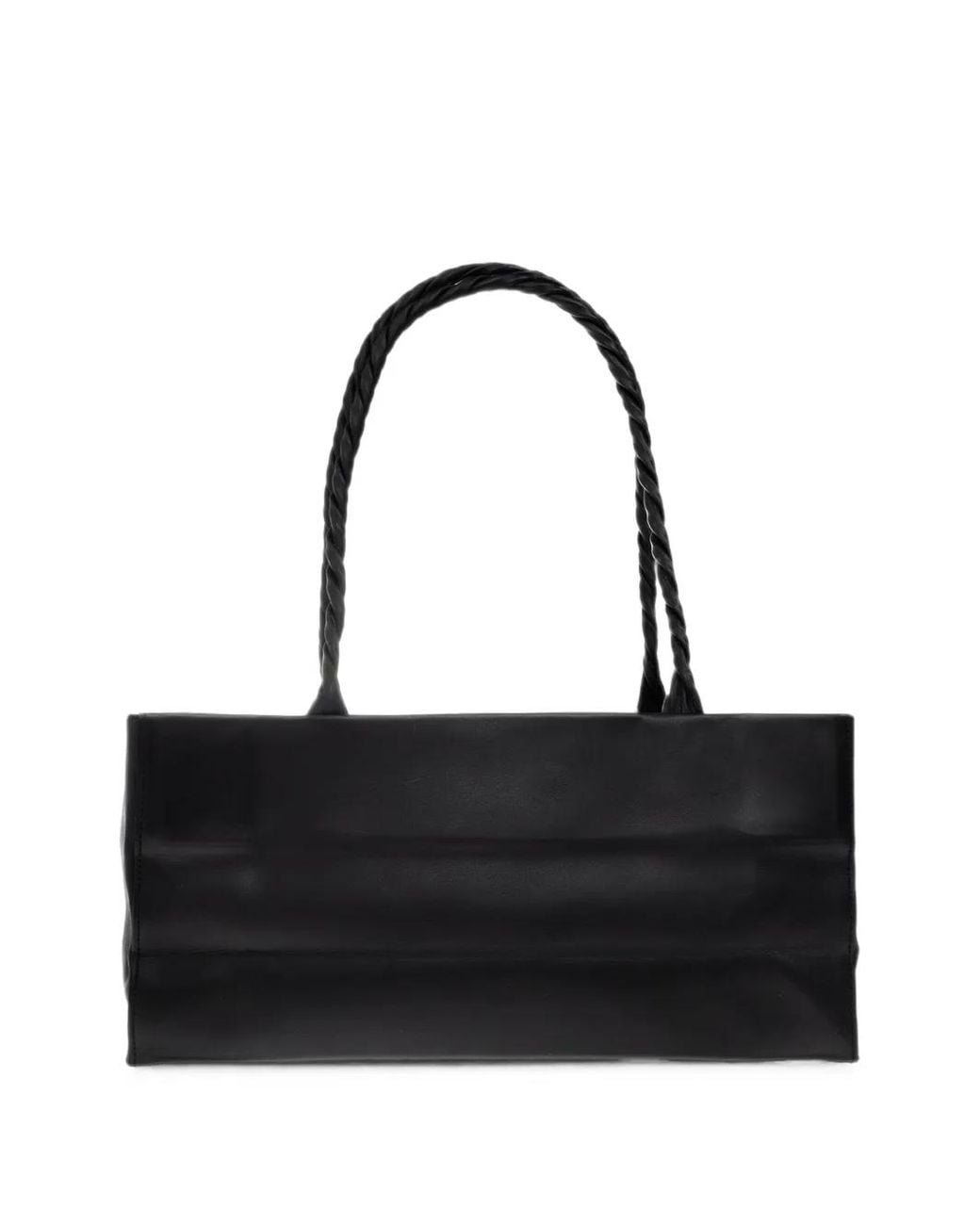 Issey Miyake Black Logo-Debossed Twisted-Handle Shoulder Bag