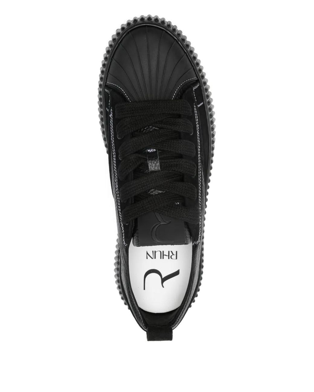 Rhun Black Textured Sole Trainers for men