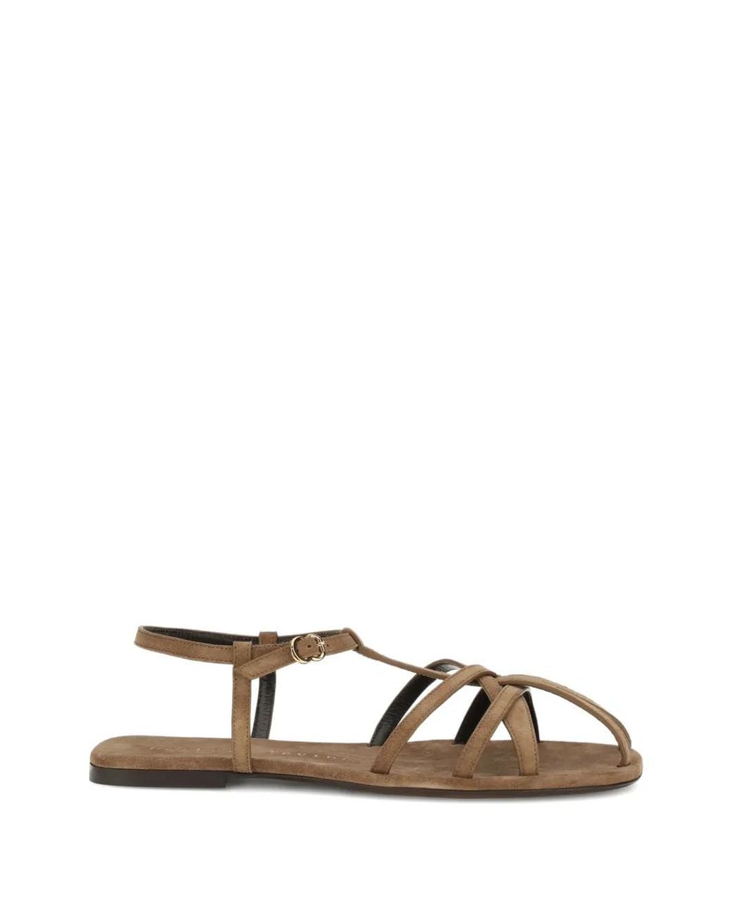 Herbert Levine Brown Strappy Catch Flats