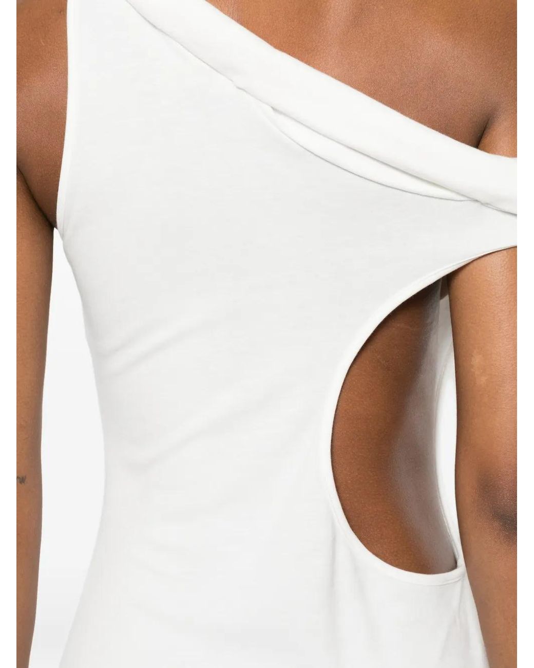 Christopher Esber White Rolled Up Cutaway Tank Dress