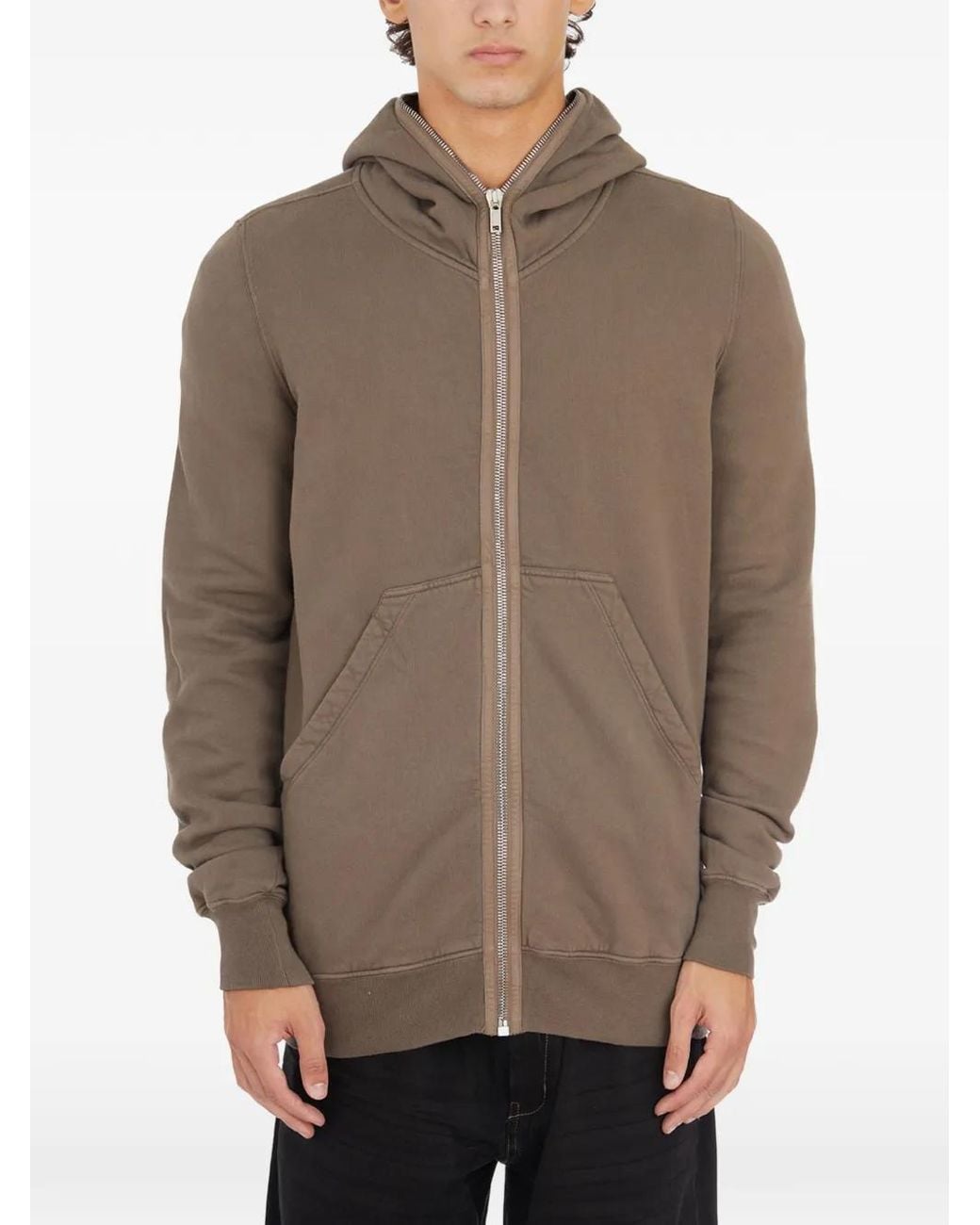 Rick Owens Brown Hoodie À Fermeture Zippée for men