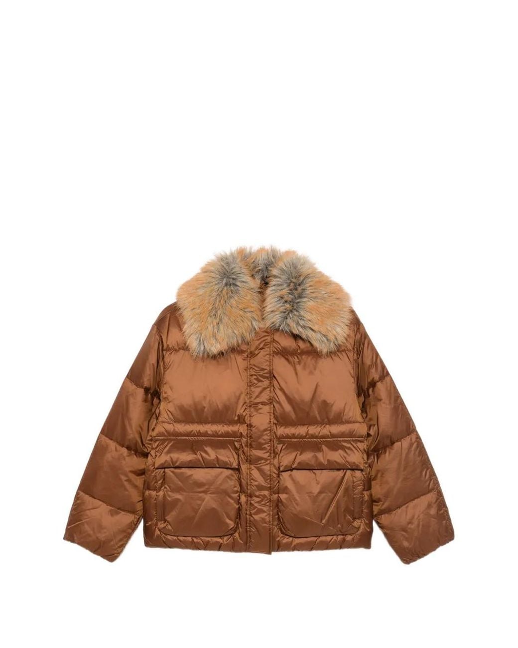 Canadian Brown Titusville Faux-Fur Trim Quilted Jacket