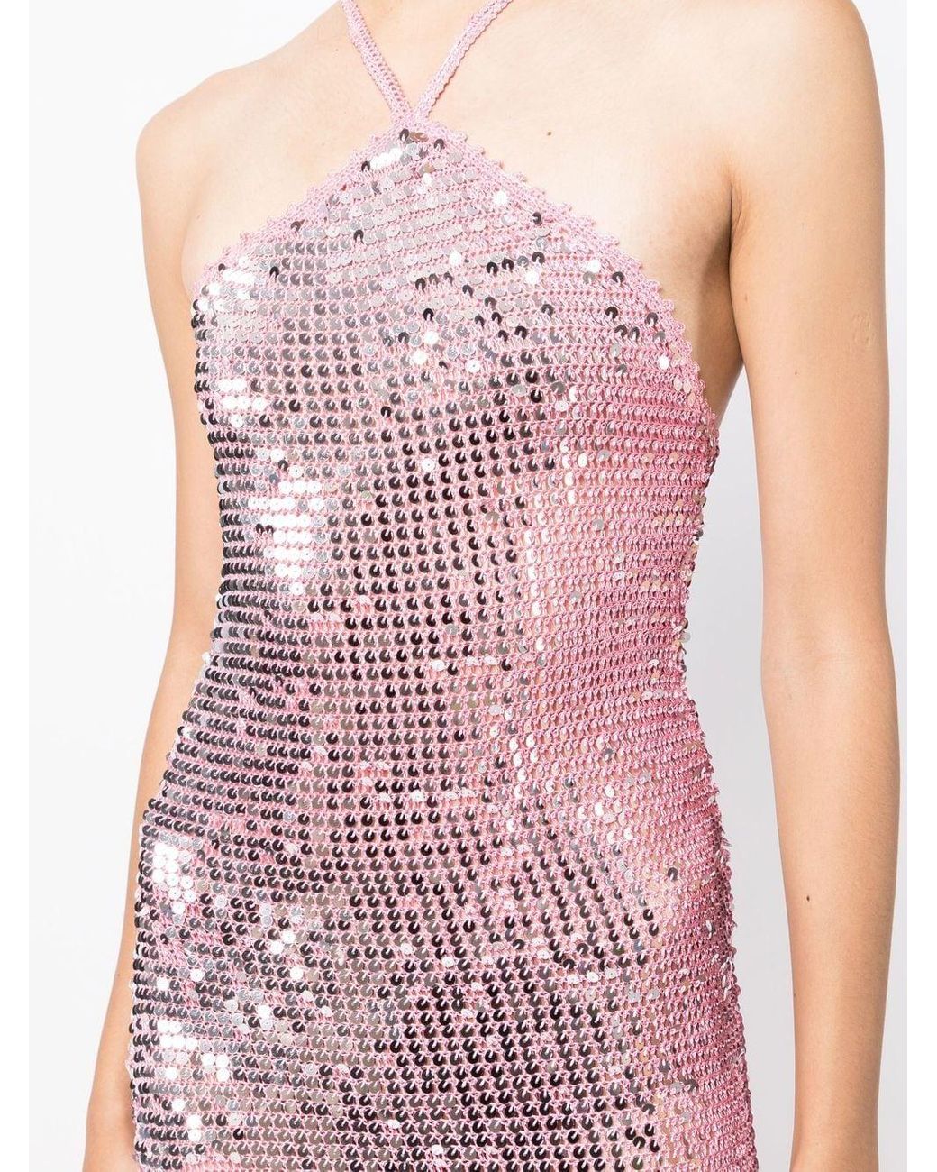 retroféte Isabel Sequin Crochet Maxi Dress in Pink | Lyst Canada