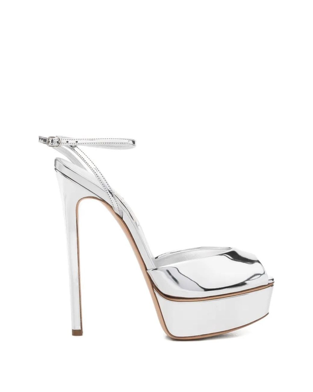 Casadei White Platform Peep-Toe Heeled Sandals