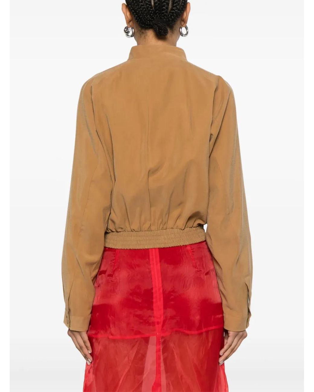 Gcds Natural Cropped Tailoring Bomber Jacket