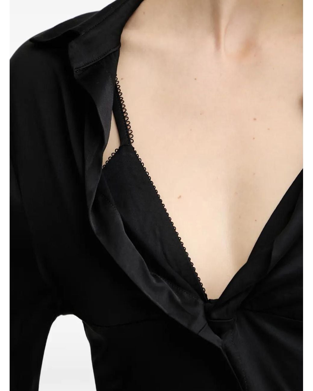 Silvian Heach Button-Down Blouse in het Black