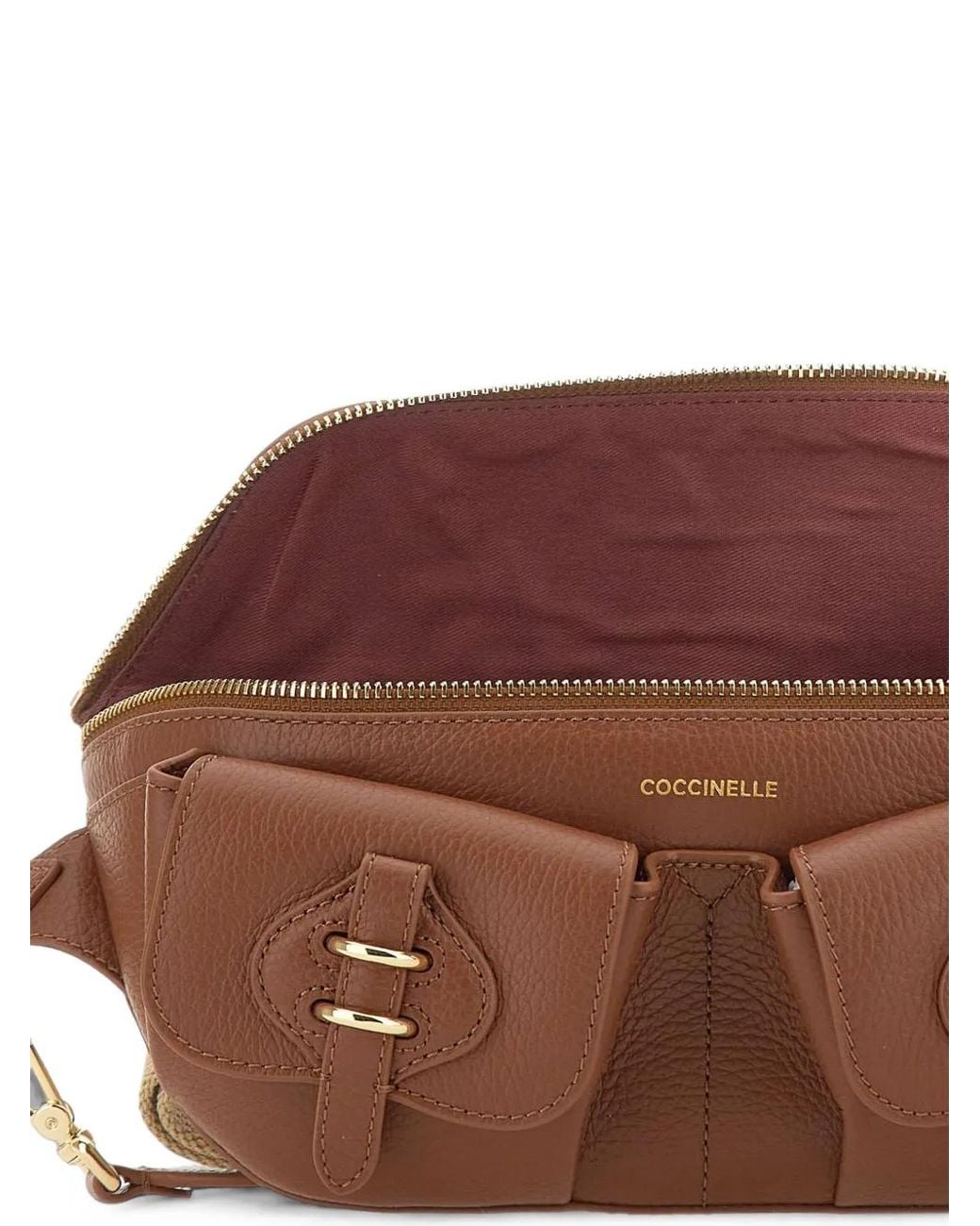 Coccinelle Brown Mavery Pocket Small Leather Belt Bag