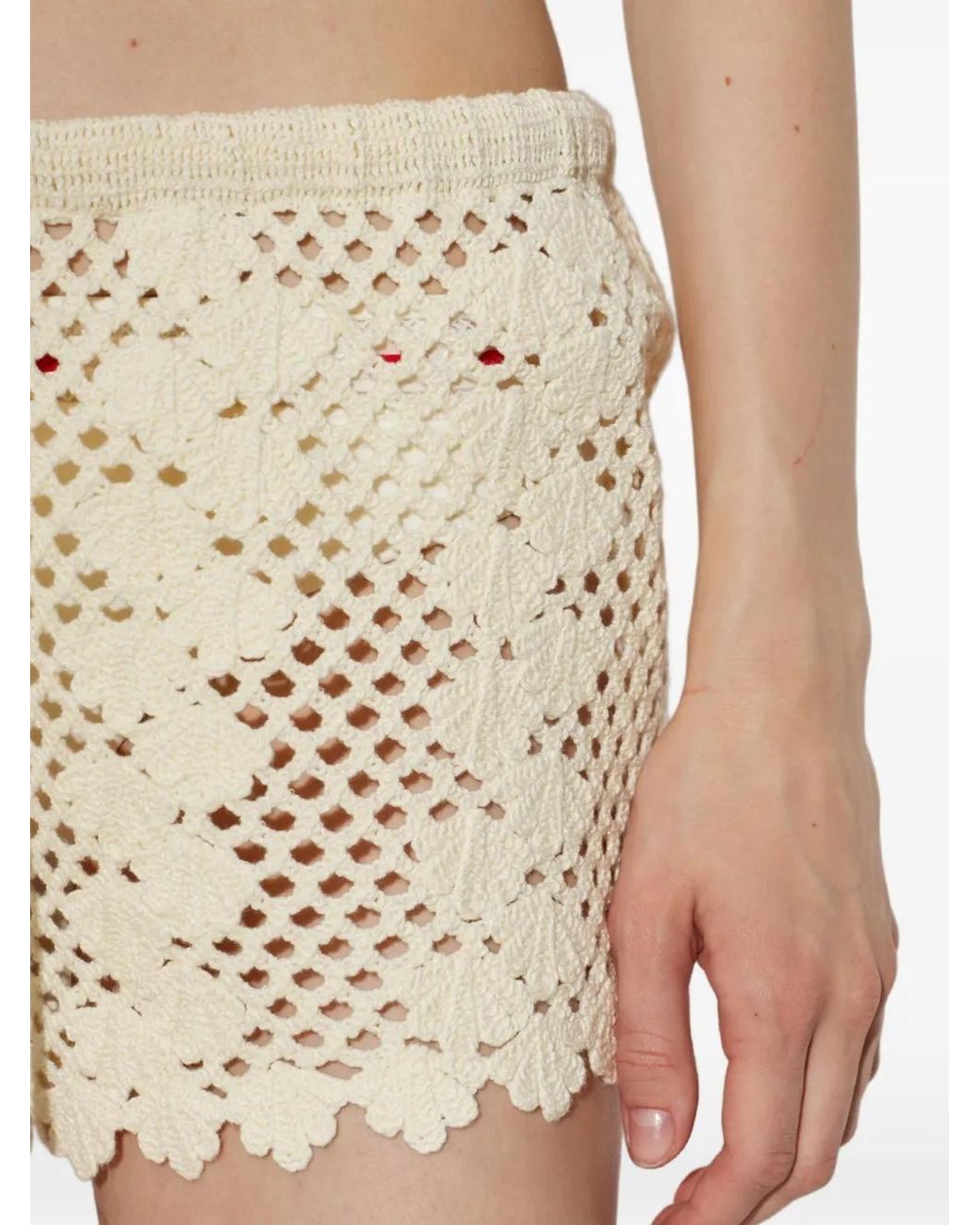 Posse Natural Saskia Crochet-Knit Shorts