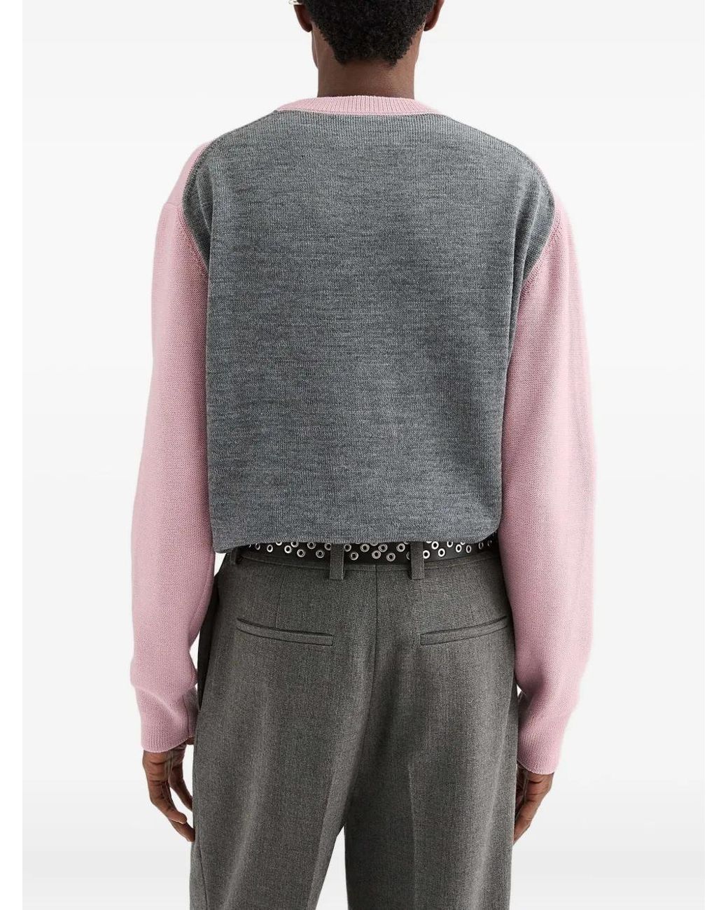 Jil Sander Pink Colourblock Sweater for men