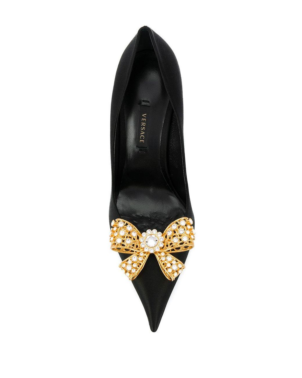 Versace V-bow Pumps in Black | Lyst