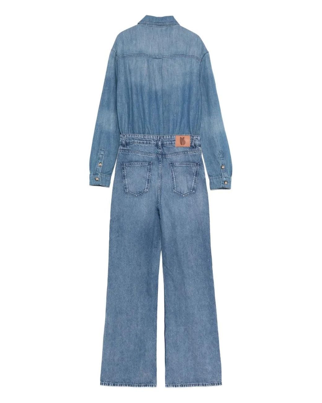 Ba&sh Blue Buttoned Pocketed Jumpsuit