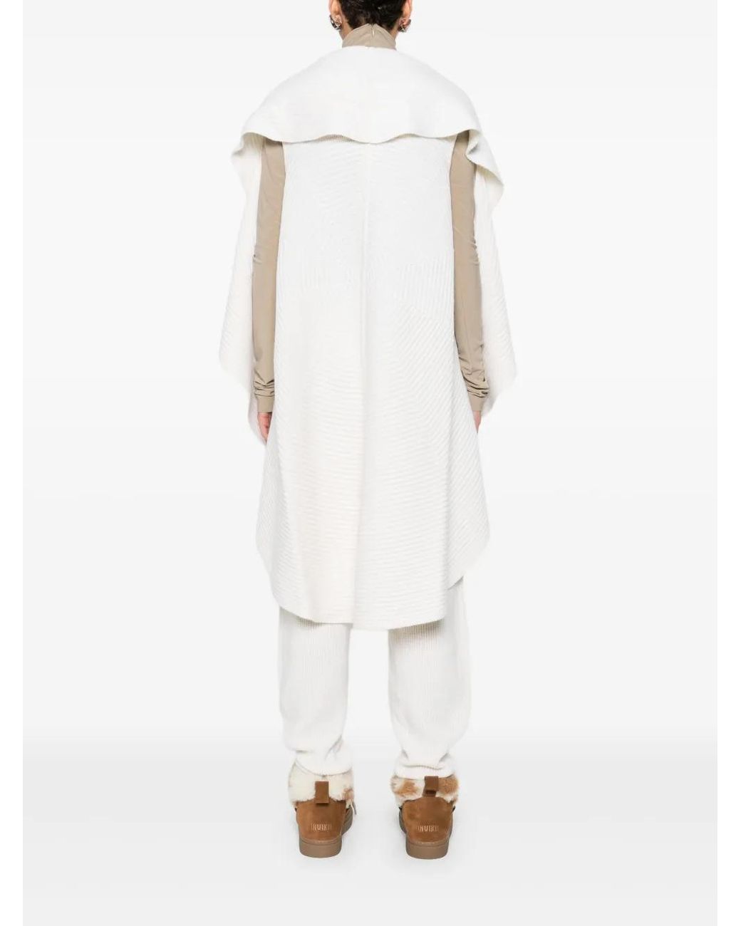 Marc Cain White Ruffled Cardigan