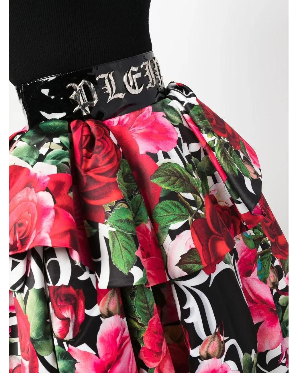 Philipp Plein Red Maxi Skirt