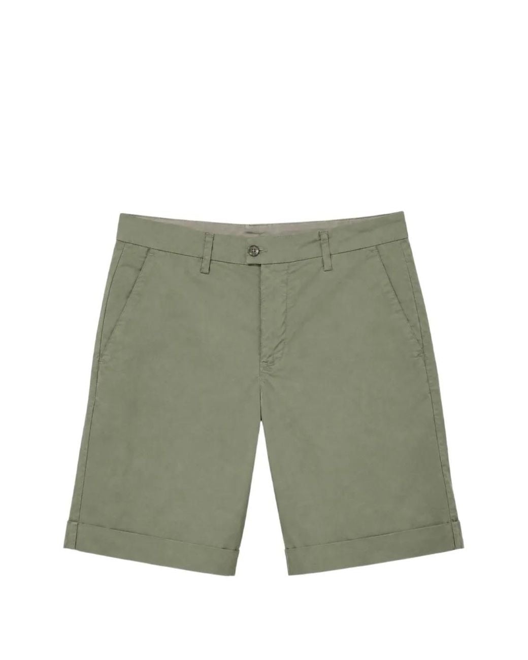 Mason's Green Logo-Embroidered Turn-Up Shorts for men