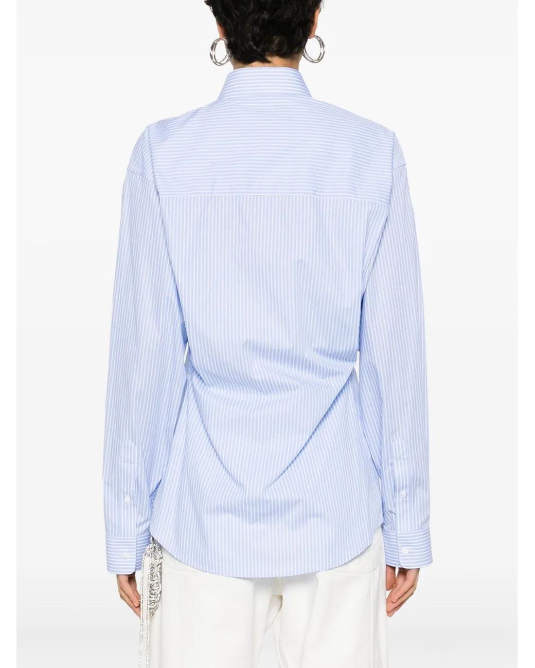 DARKPARK Blue Anne Striped Cotton Shirt