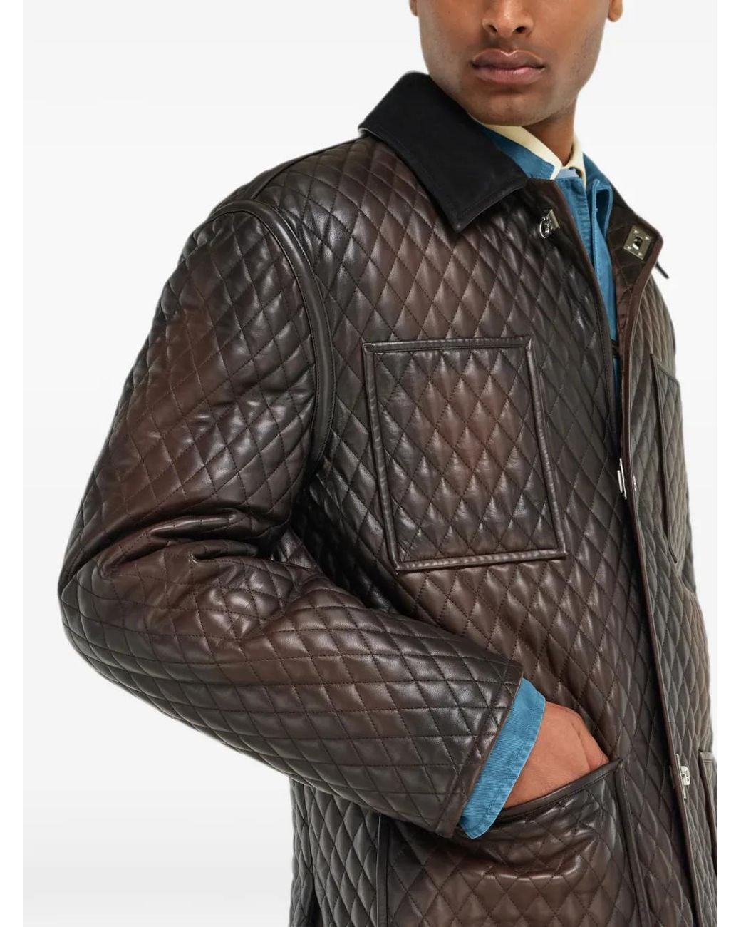 Ferragamo Black Quilted Nappa Blouson for men