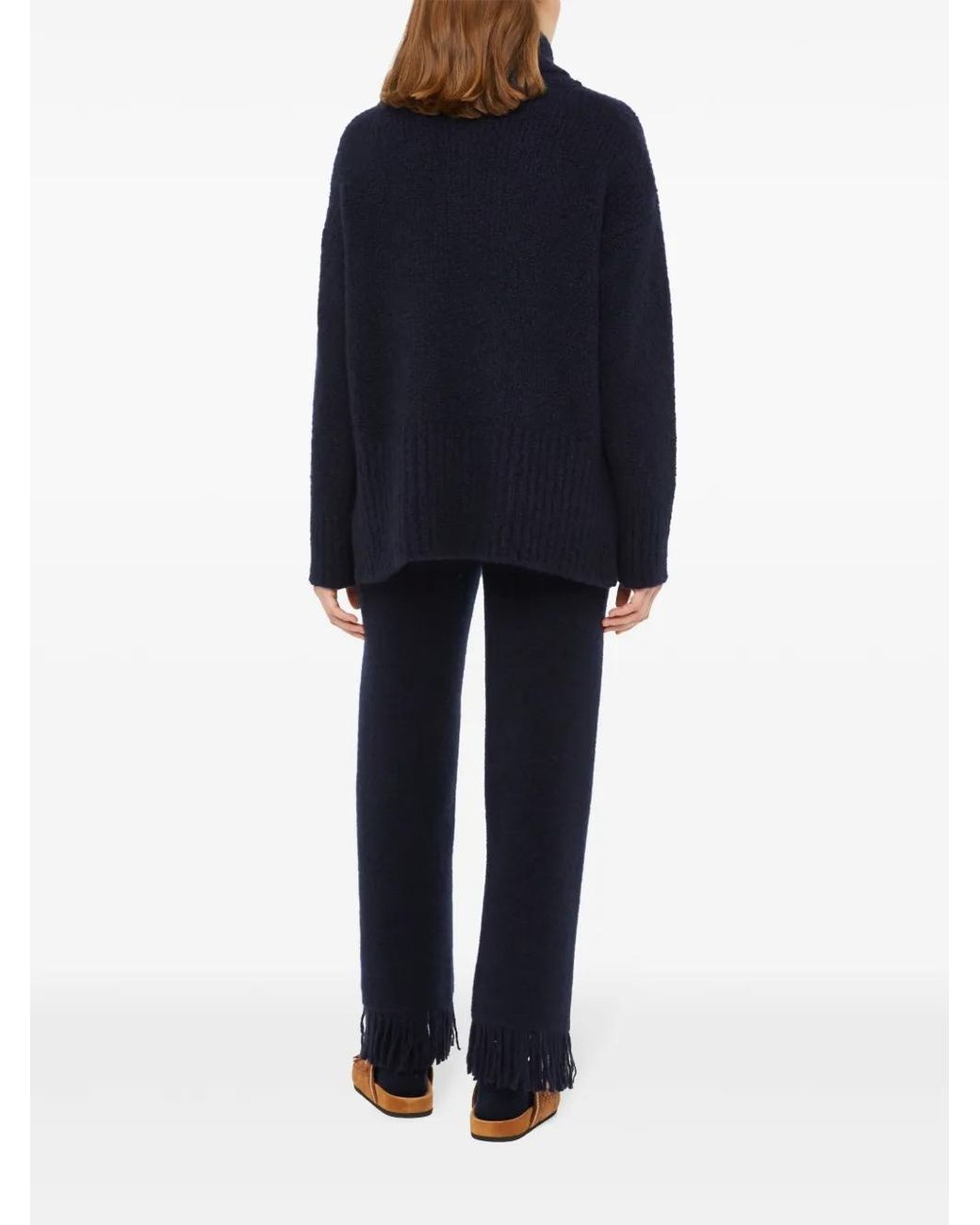 Alanui Blue Logo-Plaque Knitted Jumper