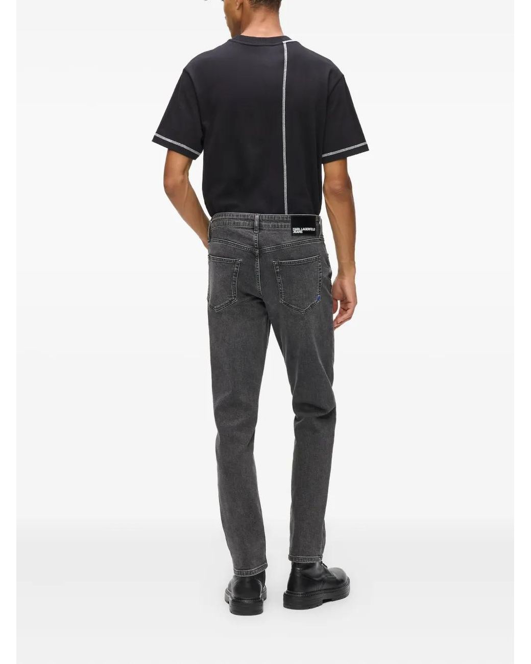 Vaqueros Slim De Algodón Con Diseño Stretch Karl Lagerfeld de hombre de color Gray