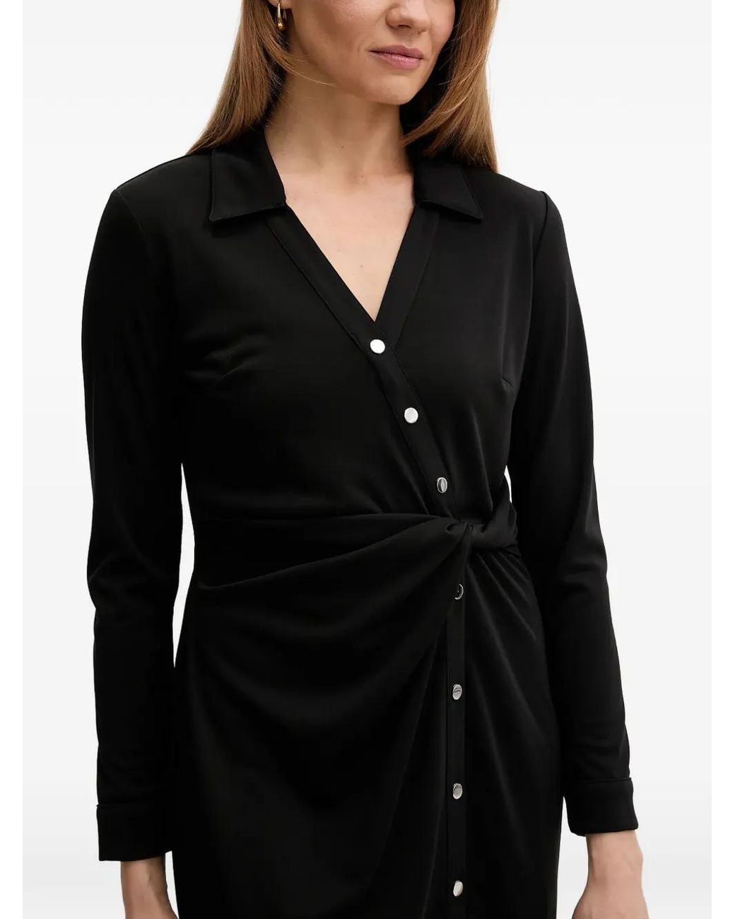 DKNY Black Knot-Detail Mini Dress