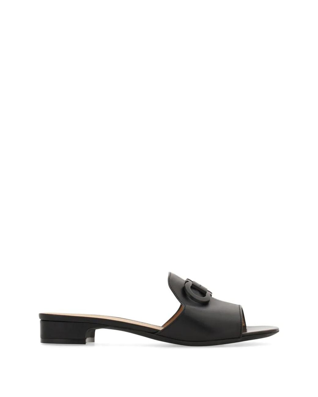 Ferragamo White Gancini Ornament Slides