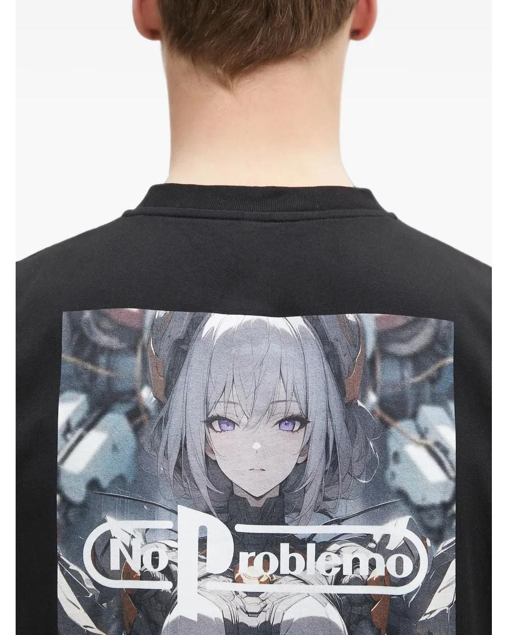 No Problemo Black Graphic-Print Logo-Print T-Shirt for men