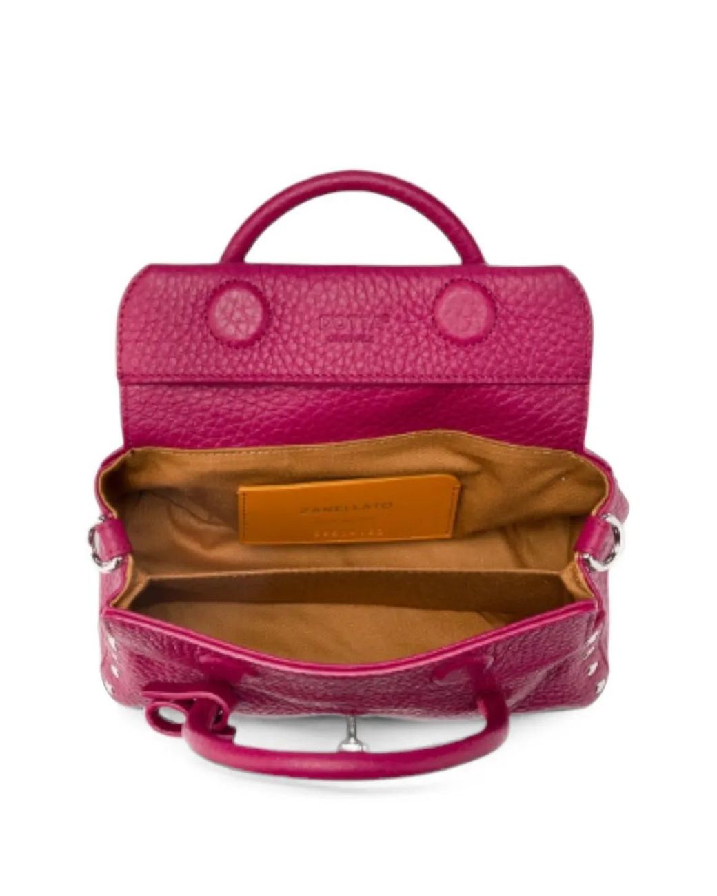 Zanellato Purple Dotta Baby Pebbled Leather Tote Bag