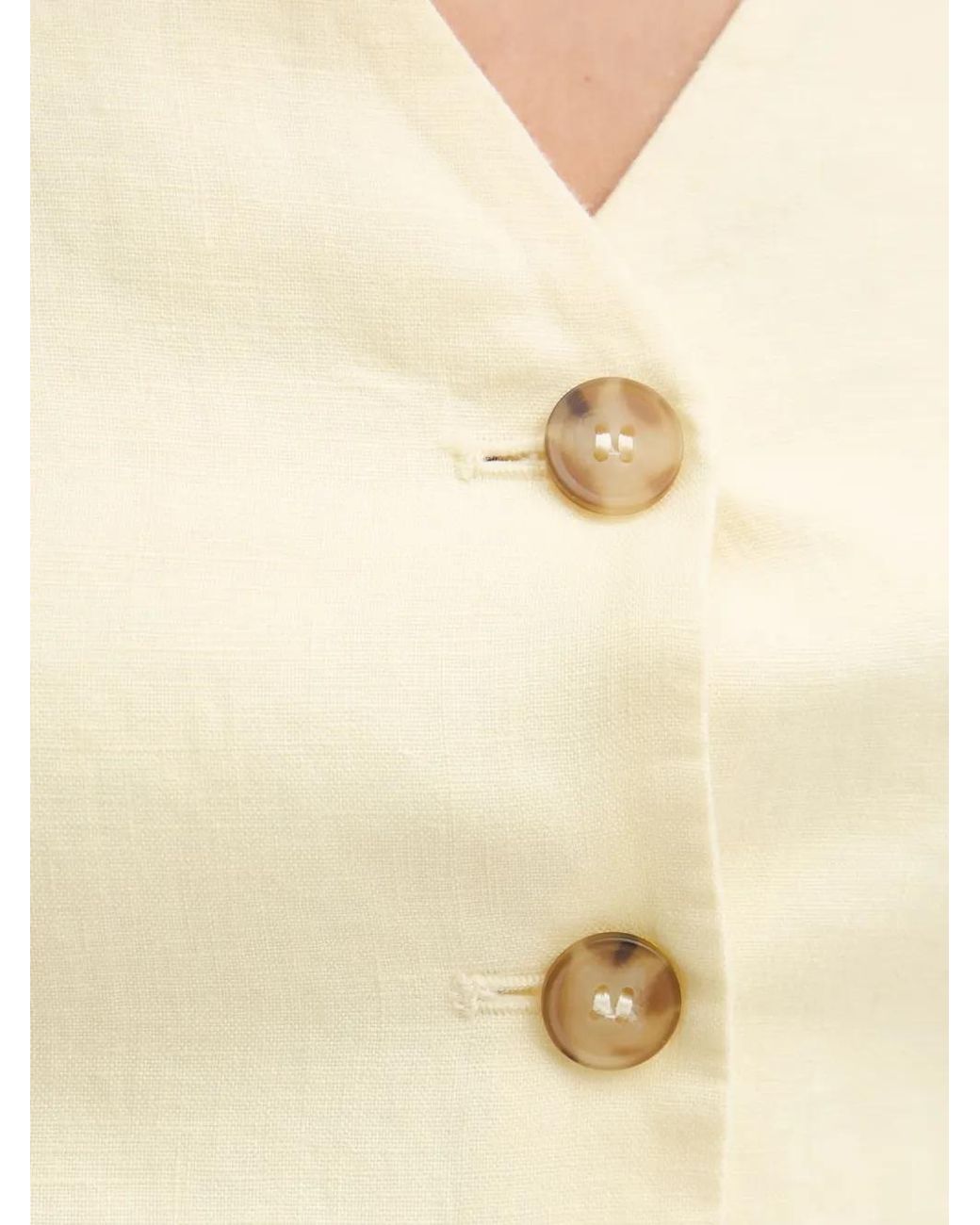 Benetton White Button-Up Waistcoat