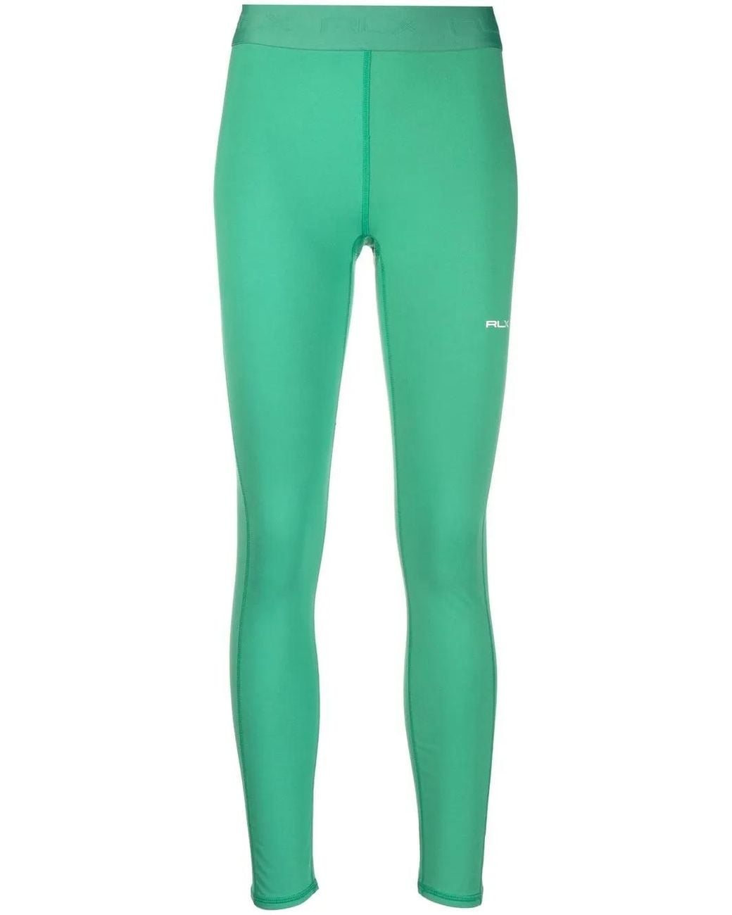 Ralph Lauren Green Logo-Waist Cropped Leggings