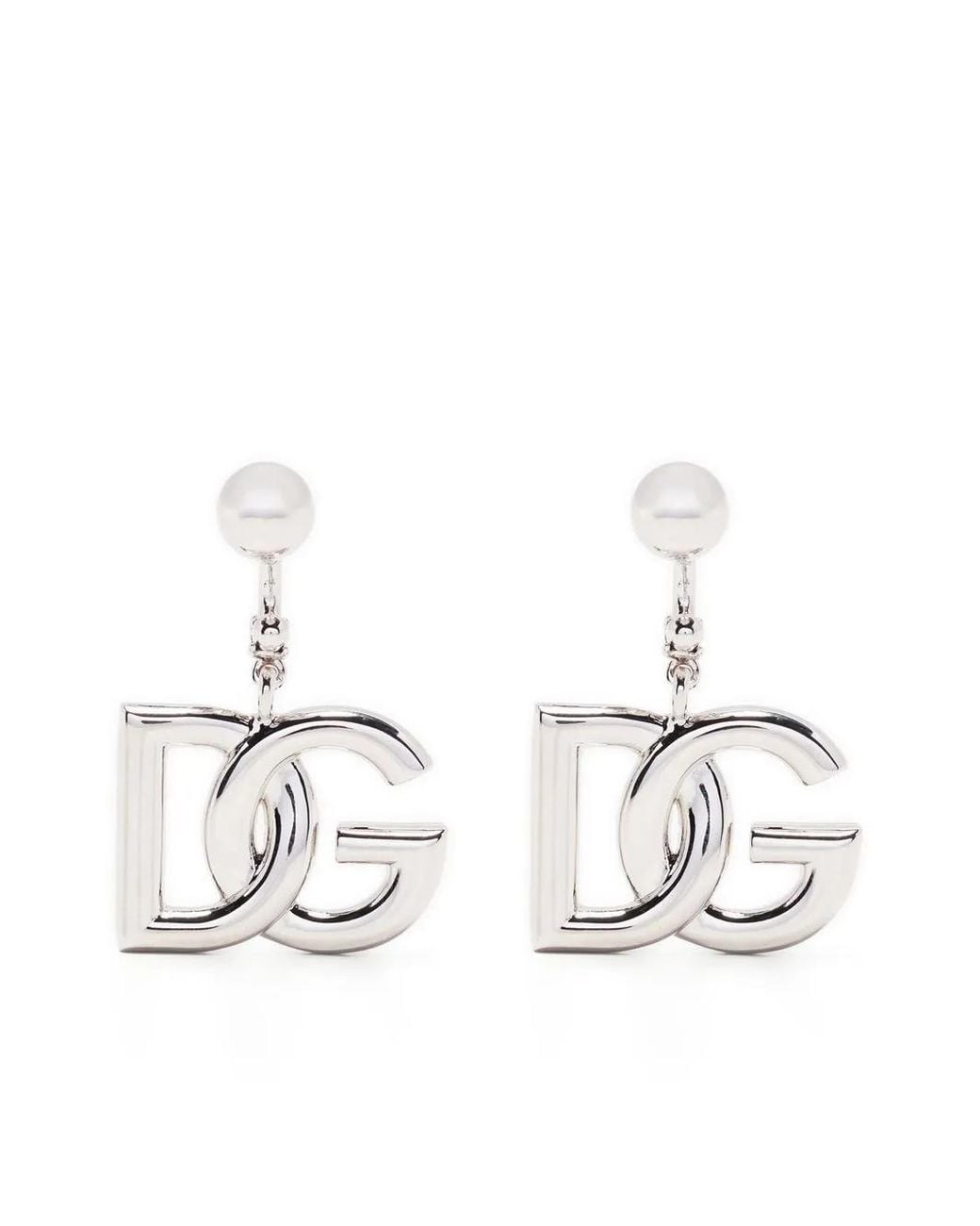 Dolce & Gabbana White Dg Logo Earrings