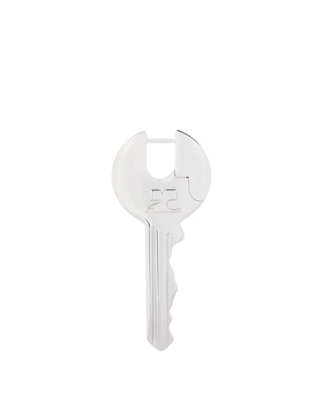 Courreges White Logo-Engraved Key Earring