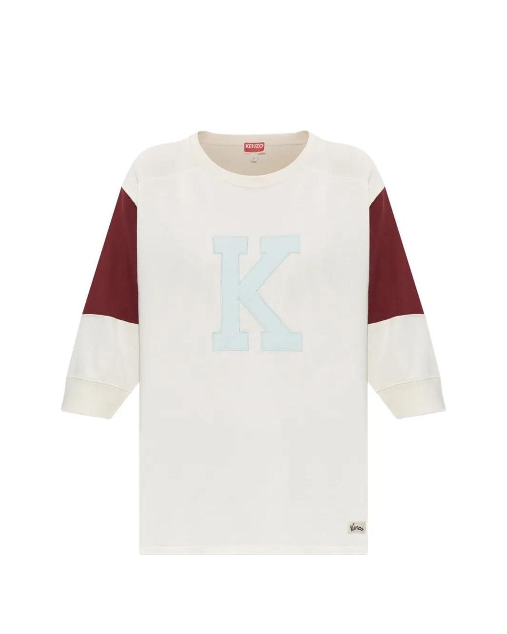KENZO White Logo-Patch Panelled T-Shirt