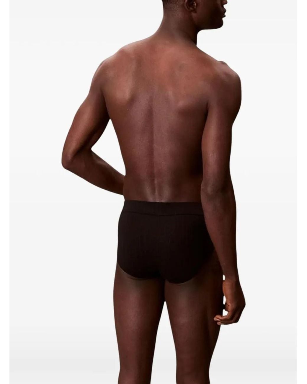 Calvin Klein Red Heritage Logo-Patch Ribbed Briefs for men