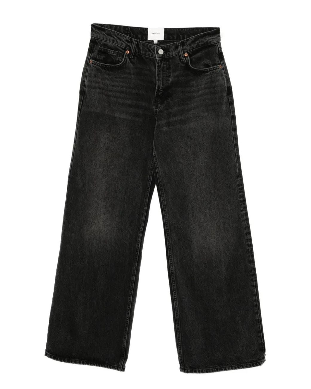 Reformation Black Cary Wide-Leg Jeans