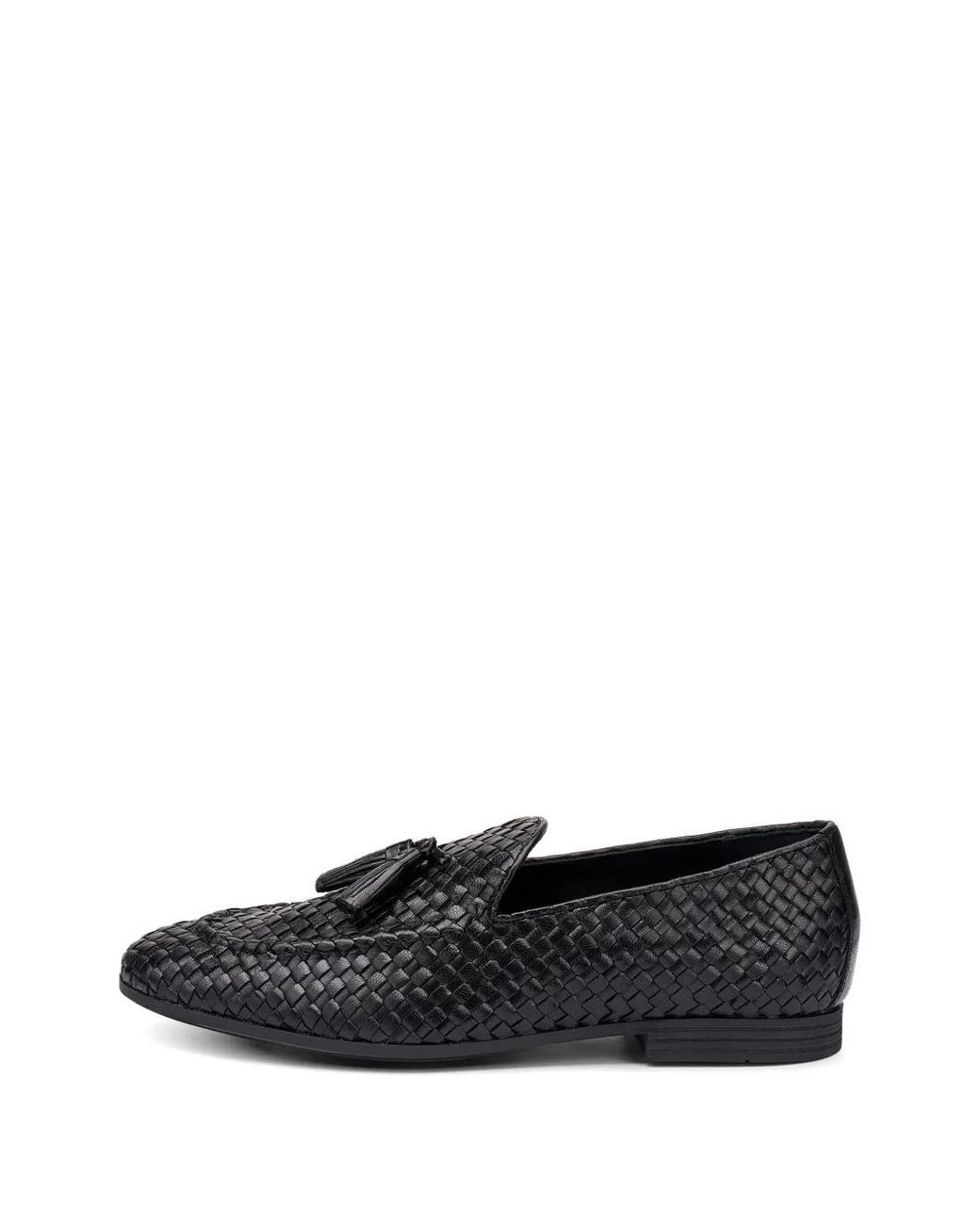 Frau White Woven Tassel Loafers for men