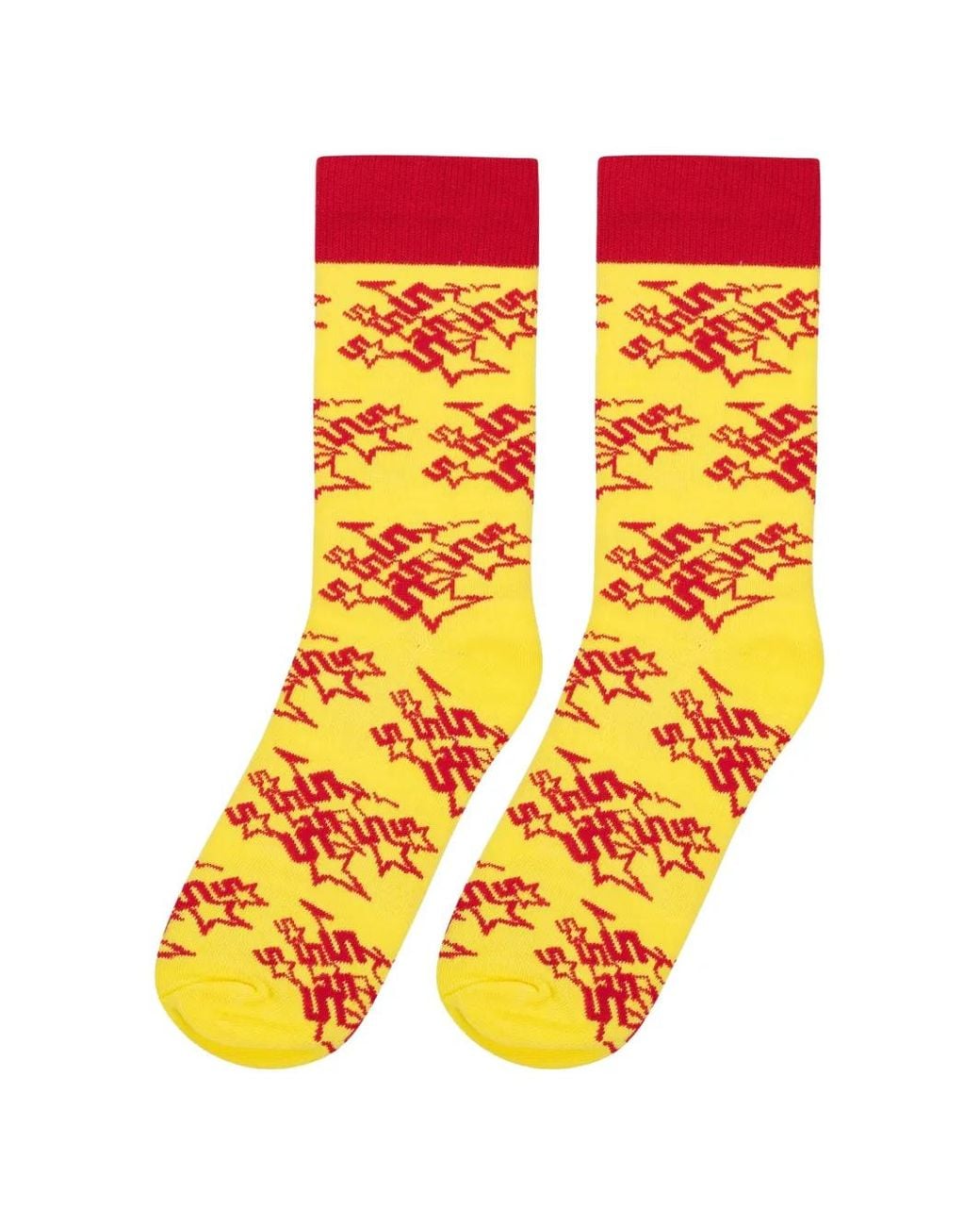 Sp5der Orange Candy Logo-Print Socks for men