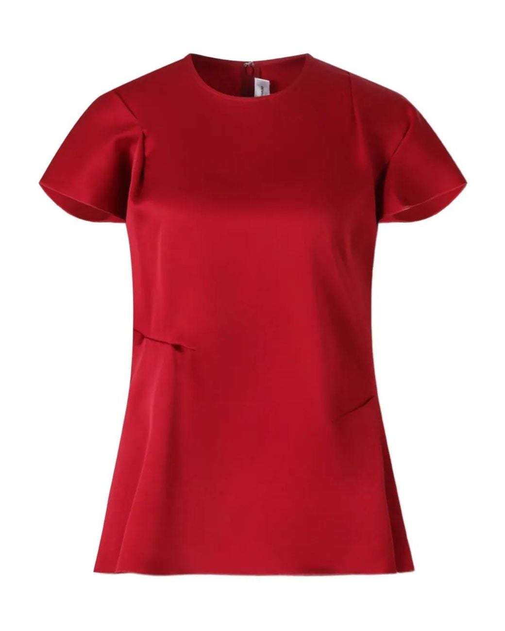 Victoria Beckham Red Short-Sleeve Top