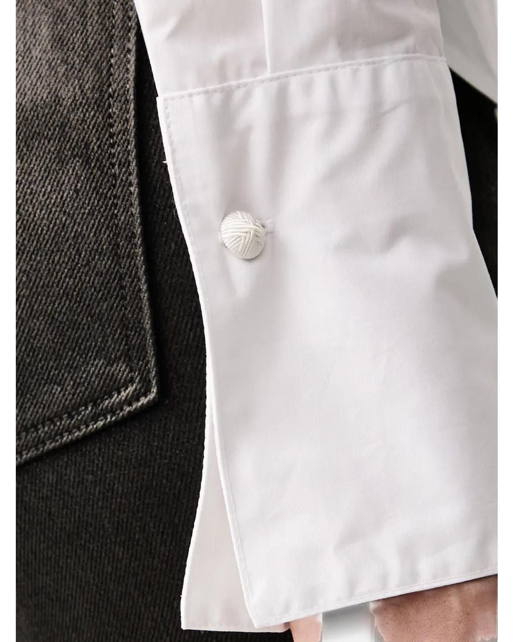 ARMANI EXCHANGE White Tie-Detail Long-Sleeve Shirt