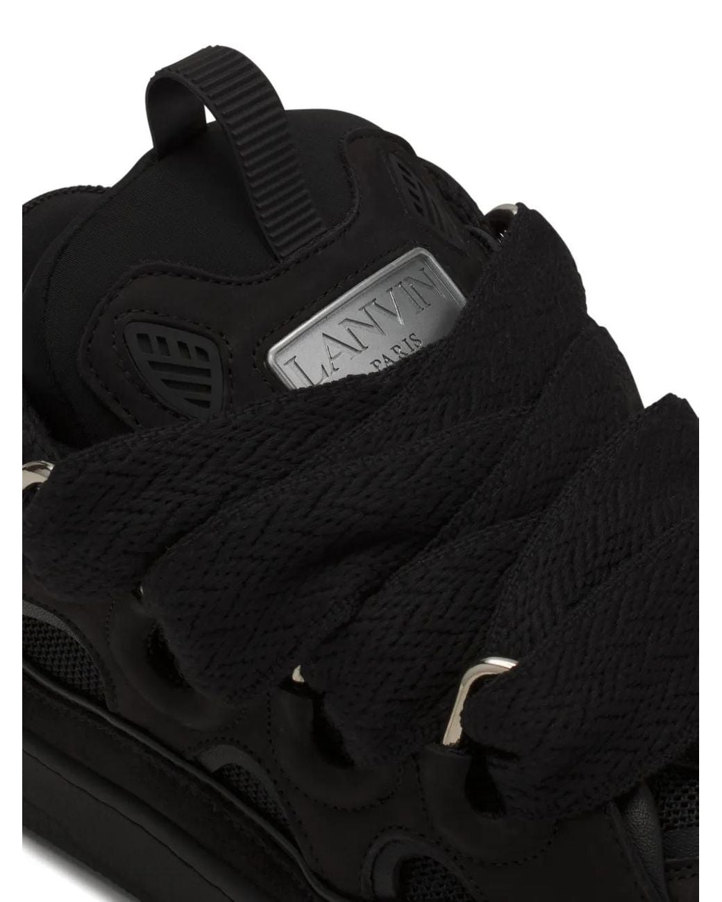 Lanvin Black Curb Leather Sneakers