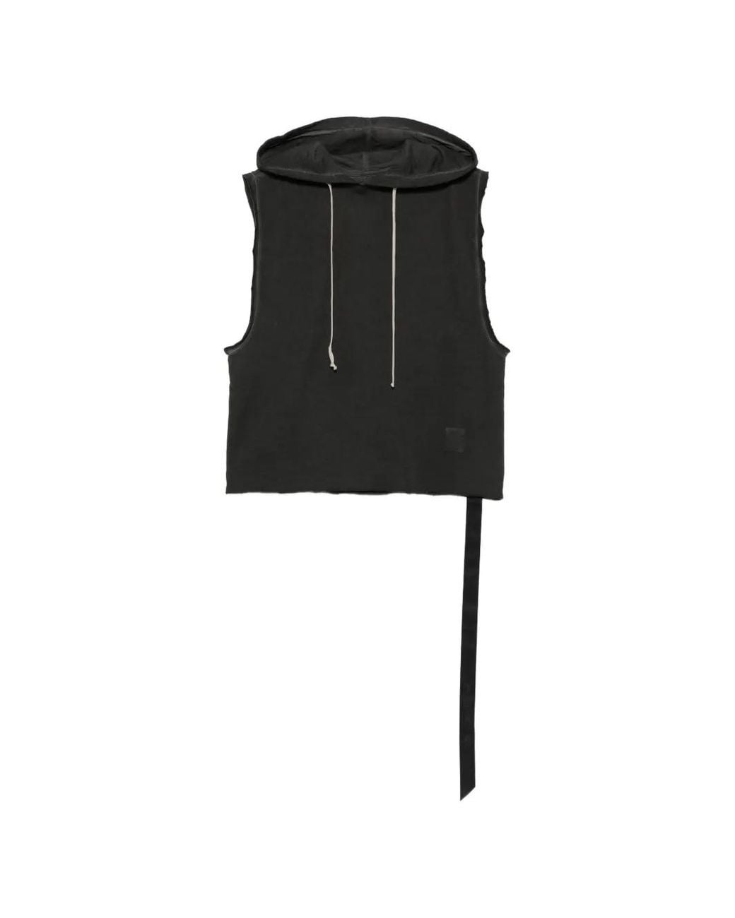 Rick Owens Black Hood Tank Top for men