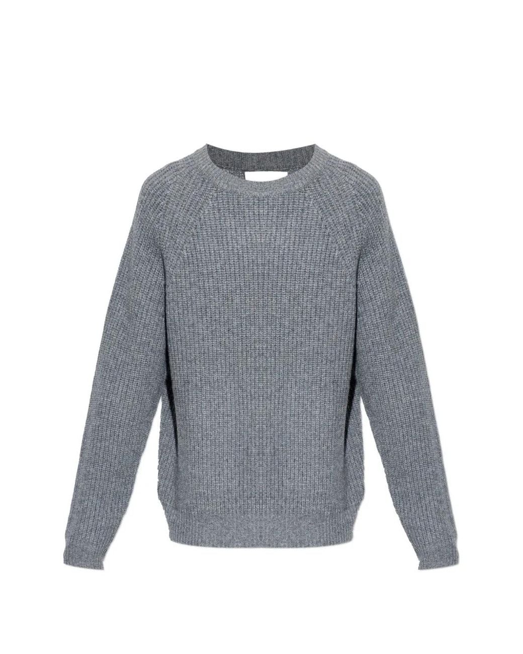 Lisa Yang Gray Ribbed Raglan-Sleeve Sweater for men
