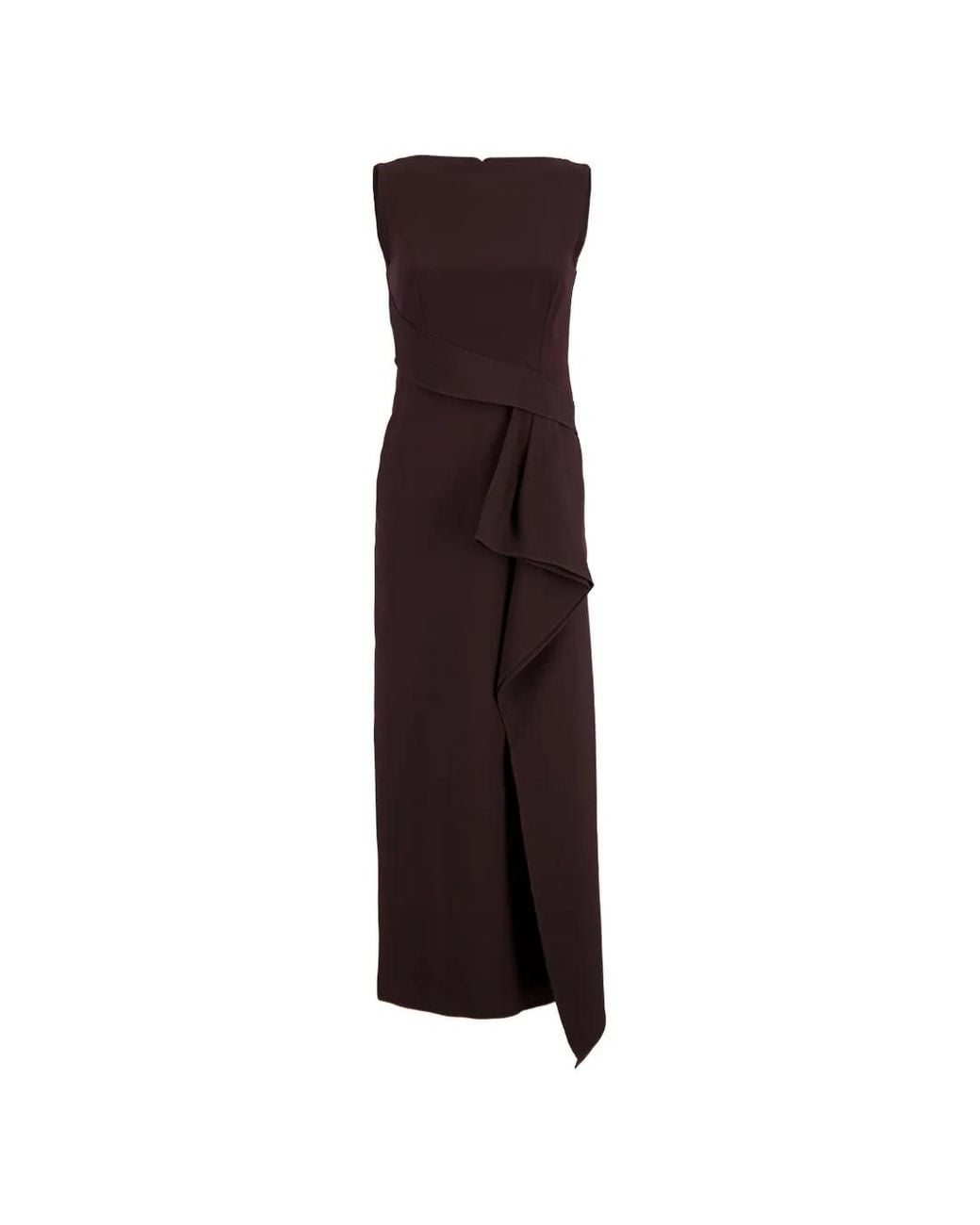 Roland Mouret Purple Robe Mi-Longue Drapée À Design Sans Manches