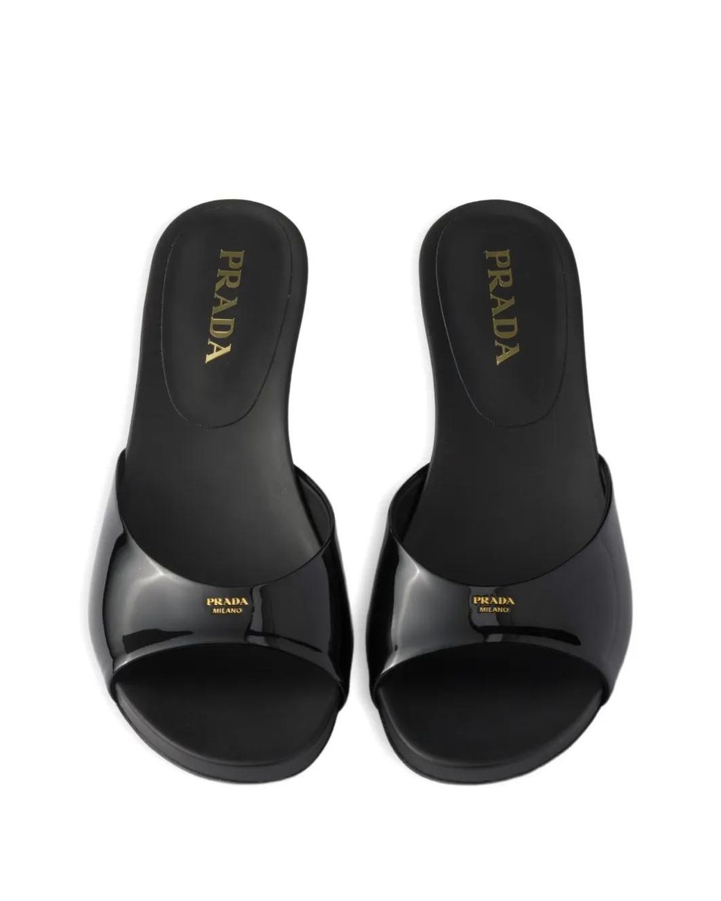 Prada Black Logo Slides