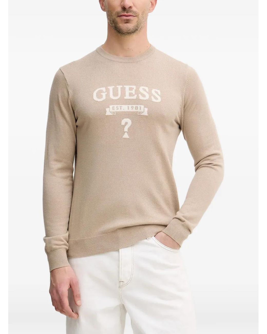Guess Natural Logo Knitted Sweater for men