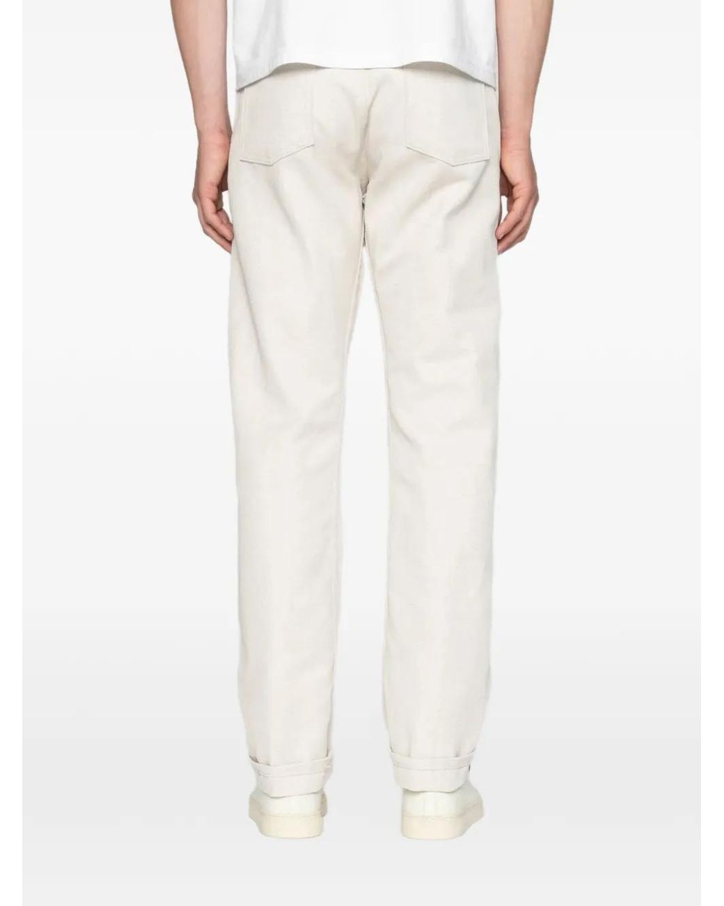Naked & Famous White True Guy Straight-Leg Jeans for men