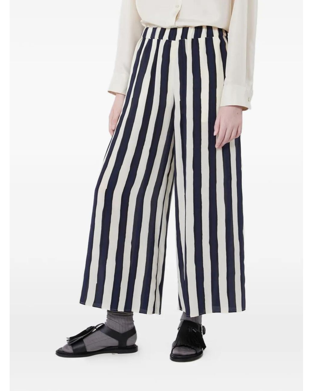 Weekend by Maxmara White Nirvana Striped-Pattern Trousers