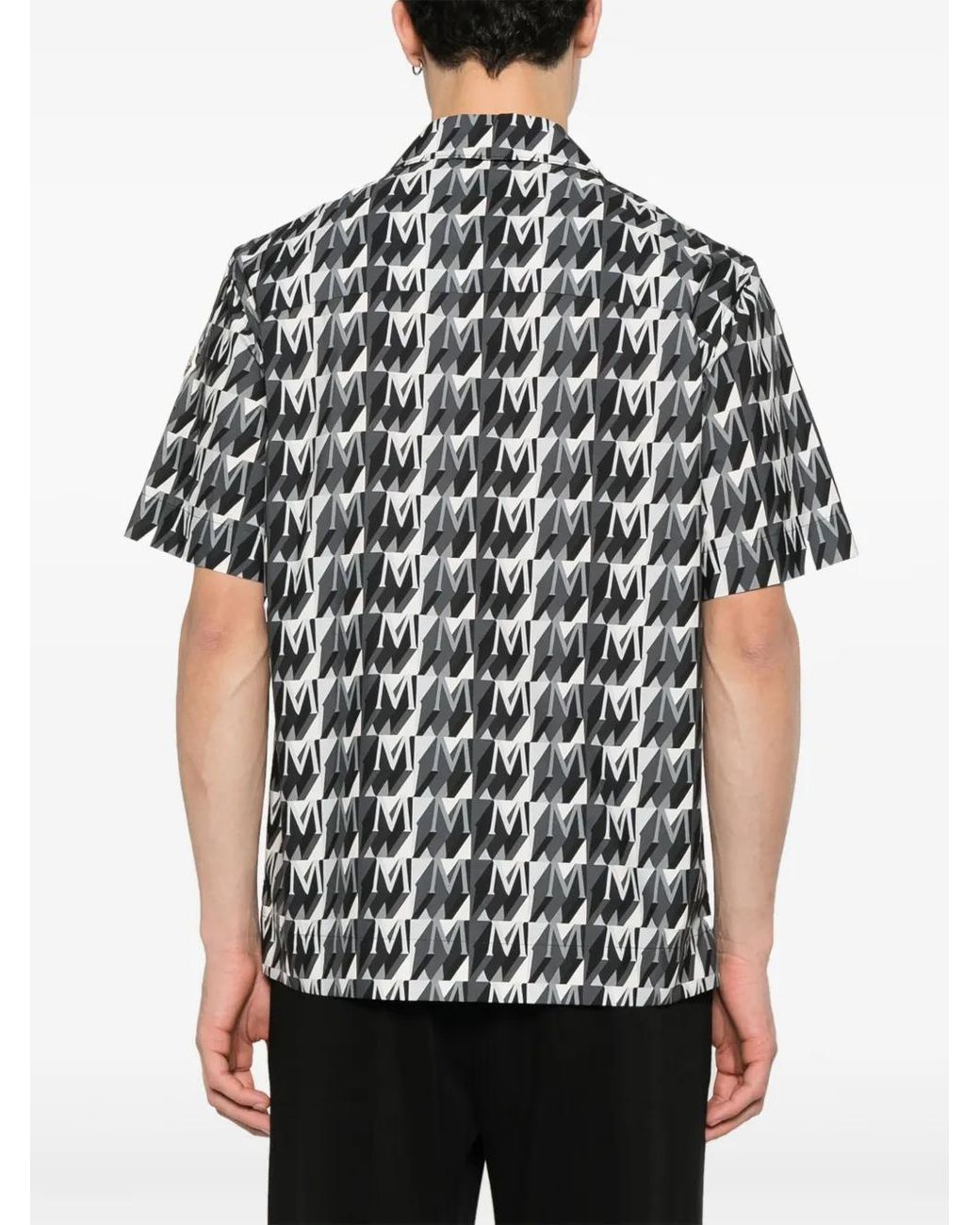 Moncler Black Logo Print Shirt for men