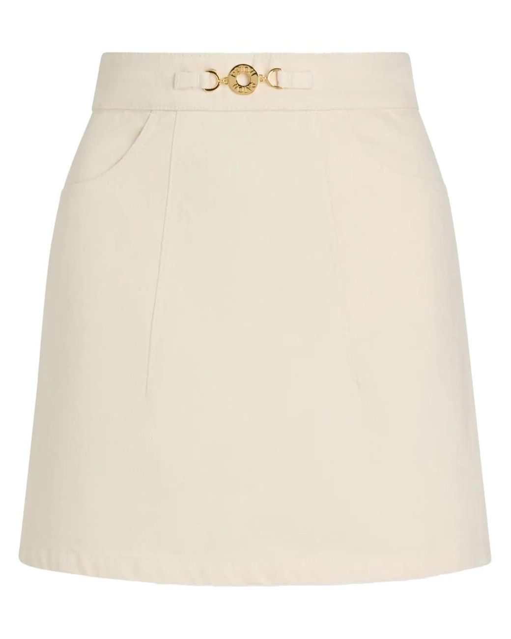 Patou Natural A-Line Denim Mini Skirt