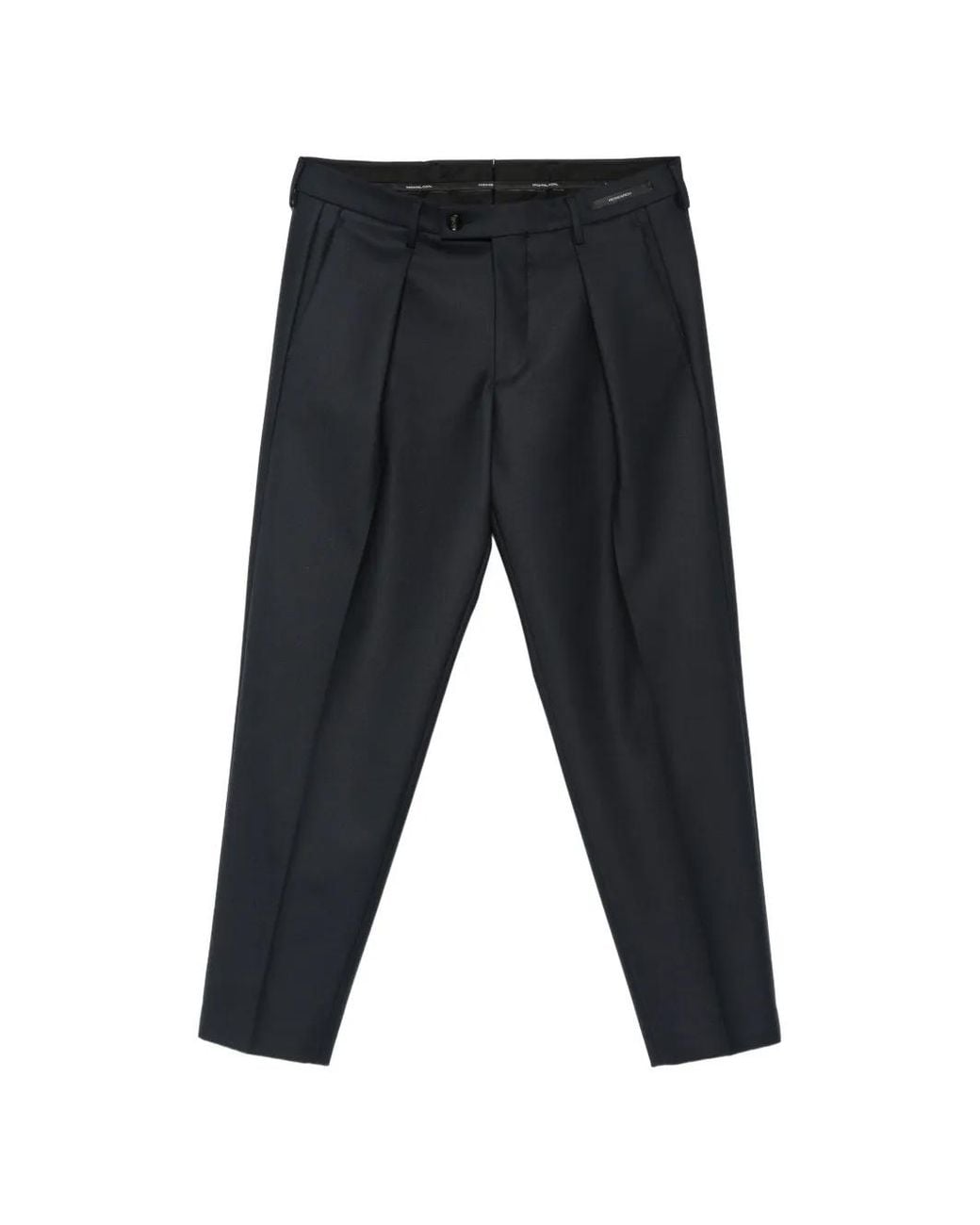 Michael Coal Black Freddy Pleated Tapered Trousers for men