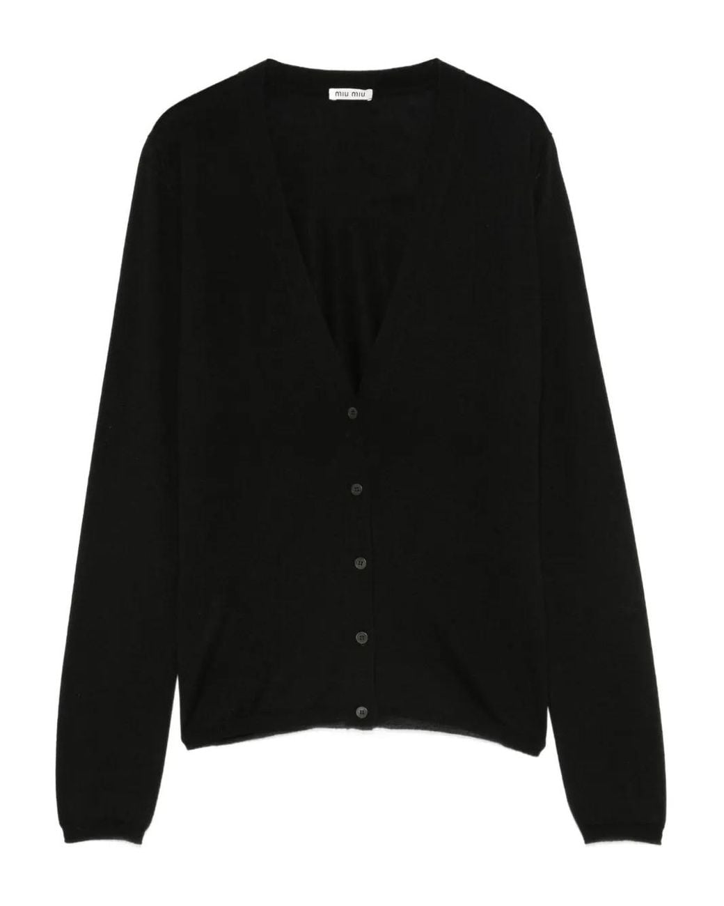Miu Miu Black V-Neck Cardigan